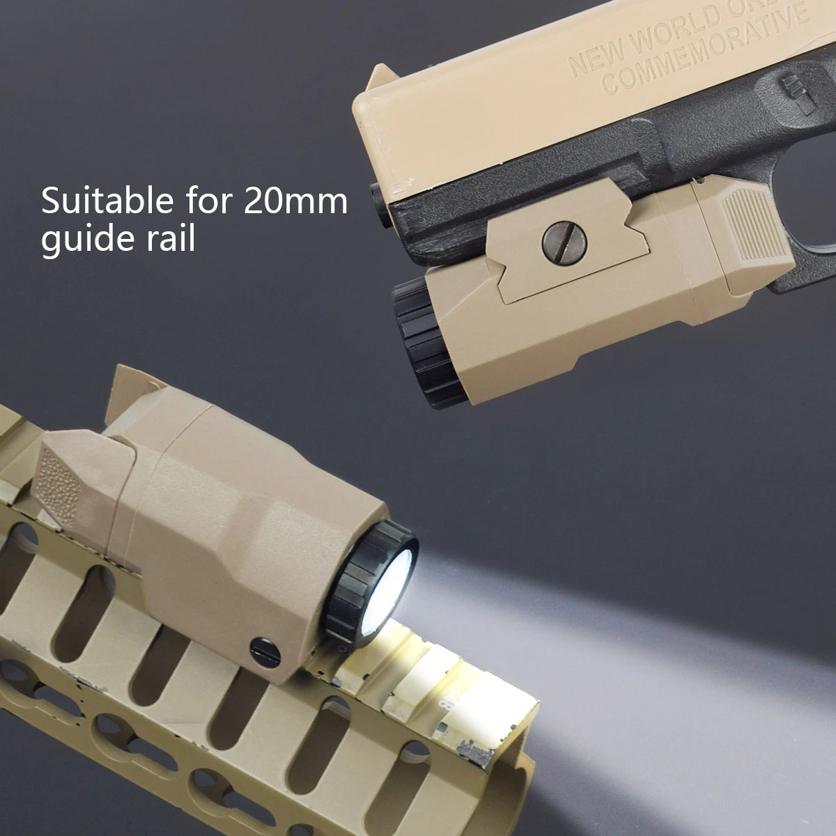 

APL/APL-C White light 200 lumens Constant Momentary Strobe High Efficiency LED Provides up to 1.5 hours Integrated FIT 20mm Rail