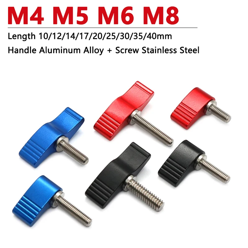 1pc M4 M5 M6 M8 Thumb Screws L-type/T-type Hand Tighten Screw Handle Adjustable Butterfly Shape Screw for DSLR SLR Camera