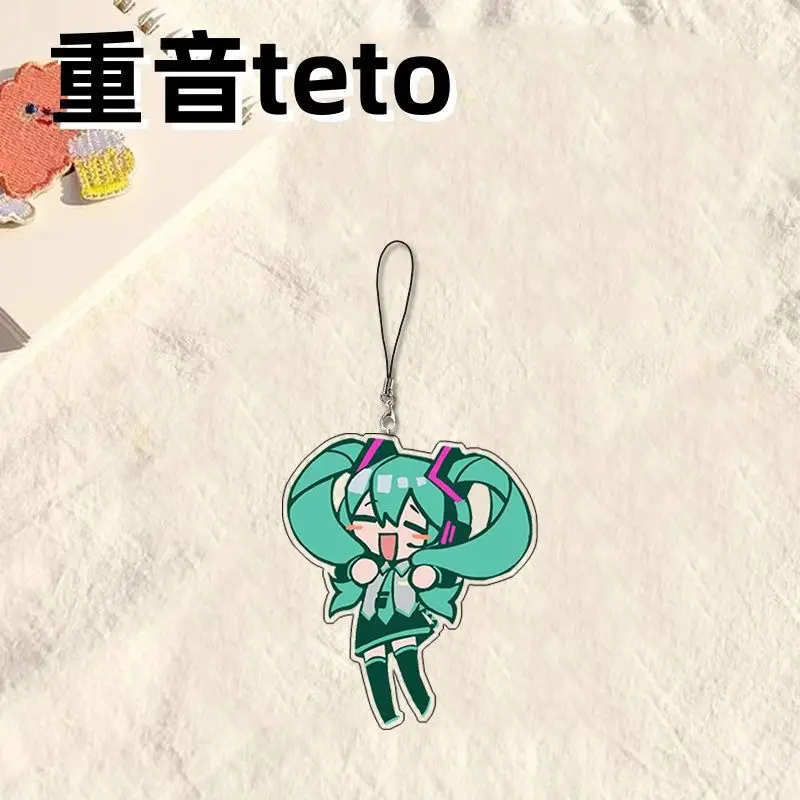 Hatsune Miku Akzent Teto periphere Handykette Auto Schlüsselanhänger Anime Acryl Anhänger Puppenspielzeug Mädchen Halloween Geschenk – Detail 3