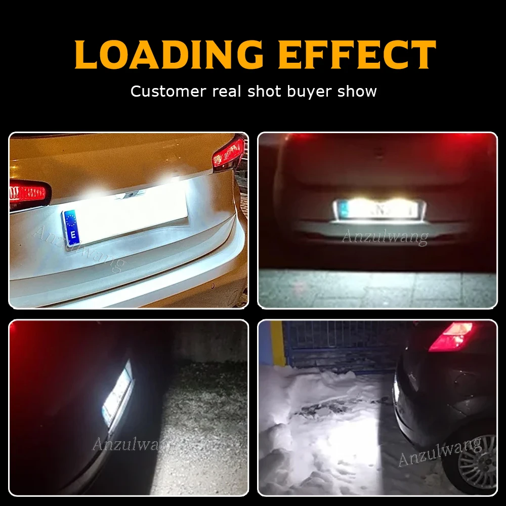 2PCS For Fiat Bravo 07-14 Grande Punto 05-09 Evo Doblo 500L LED License Number Plate Lights Lamp For Alfa Romeo 147 156 159 166