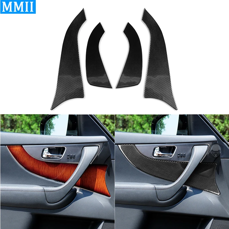 

For Infiniti FX 2009-2013 Carbon Fiber 4Pcs Door Armrest Handle Cover Trim Car Styling Interior Decoration Accessories Sticker