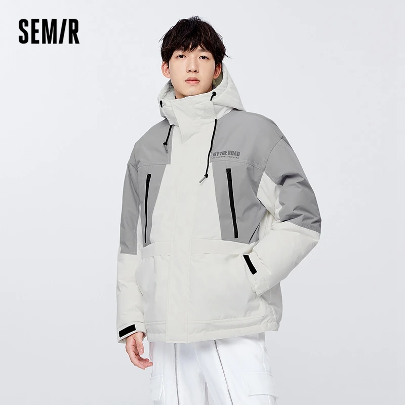 Semir – doudoune à capuche pour hommes, nouveau manteau, ample, couleur contrastée, coutures, trois-preuve, impression de lettres, hiver 2022