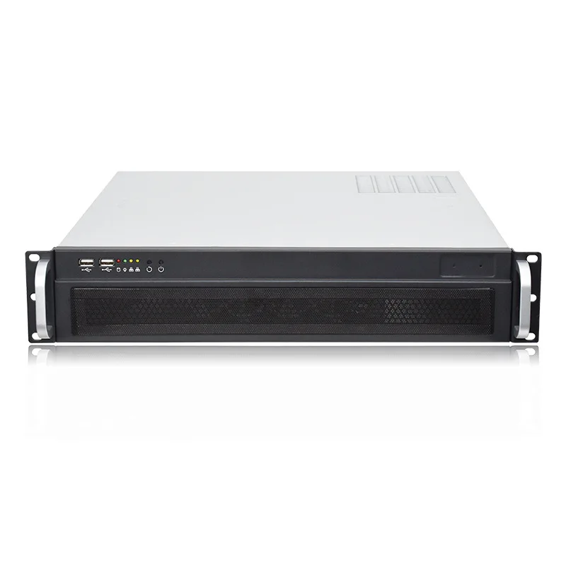 19 Inch 2U Rackmount Industrial PC Chassis, 380mm Depth, Hard Disk Storage Computer Host for Surveillance Video Recording