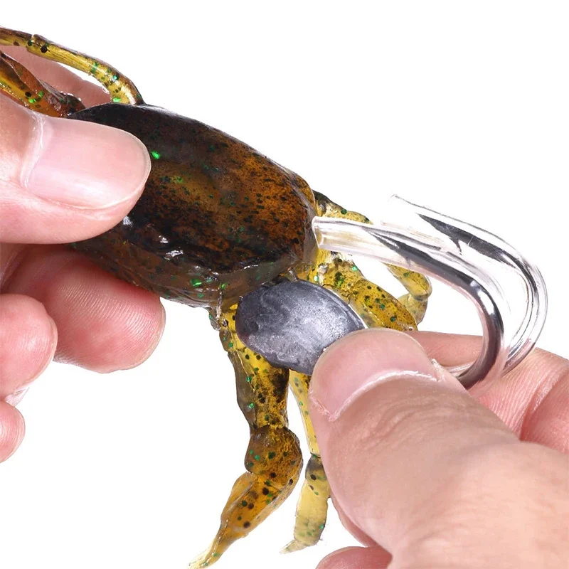 Bionic Crab Fishing Lures 8cm 19g Simulation Crab Silicone Soft Bait With Sharp Hook Artificial Freshwater Fishing Tackles Pesca