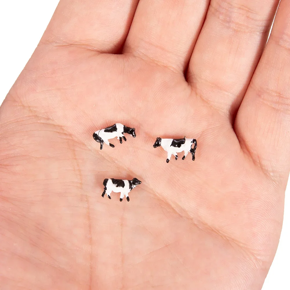 20PCS Model Cows N scale 1/160 Miniature Animals Hand Painted for Farm Model Making Model Railway