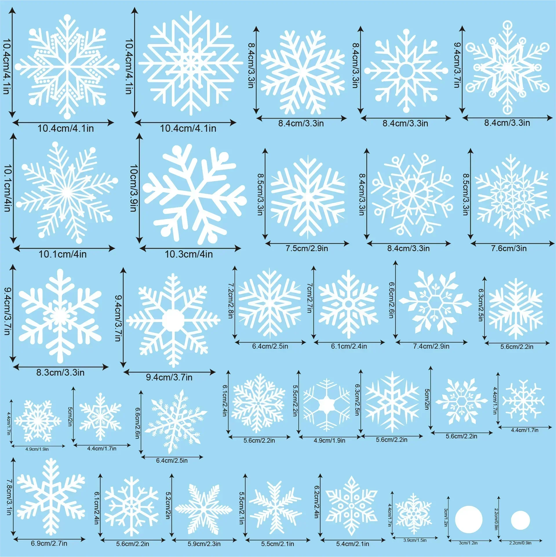 2025 Merry Christmas Decoration White Snowflake Window for Home Wall Window Sticker Ornaments Garland New Year wall stickers