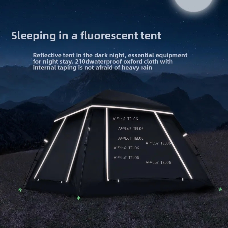 Reflective Tent Automatic Fold Camping Sun Shelter Rainproof Pop Up Instant Setup Outdoor Canopy