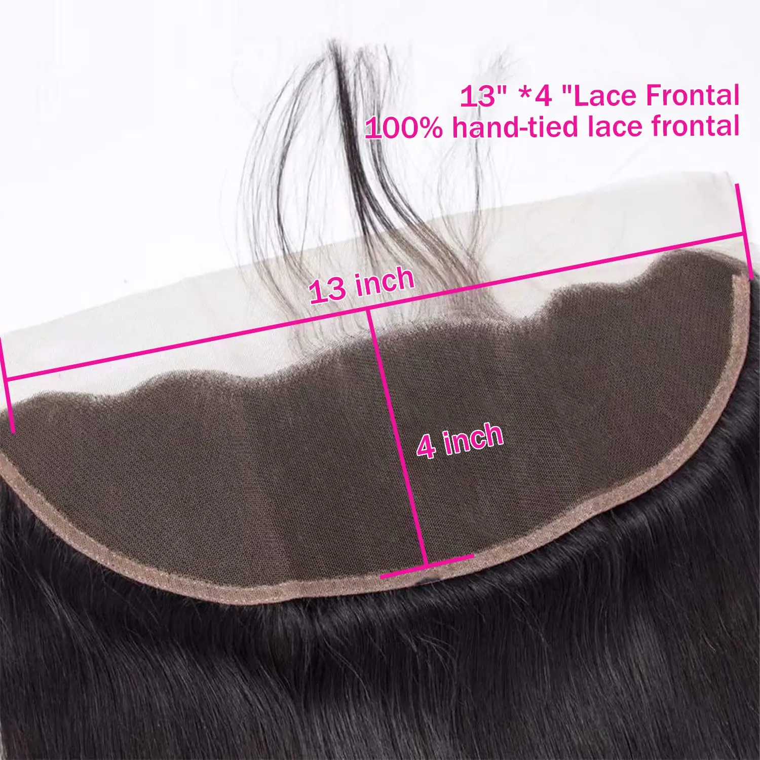 Pacotes de Cabelo Liso Brasileiro com Fecho, 100% Não Transformados, Cabelo Humano Virgem, 13x4 Lace Frontal Encerramento, 3 Pacotes