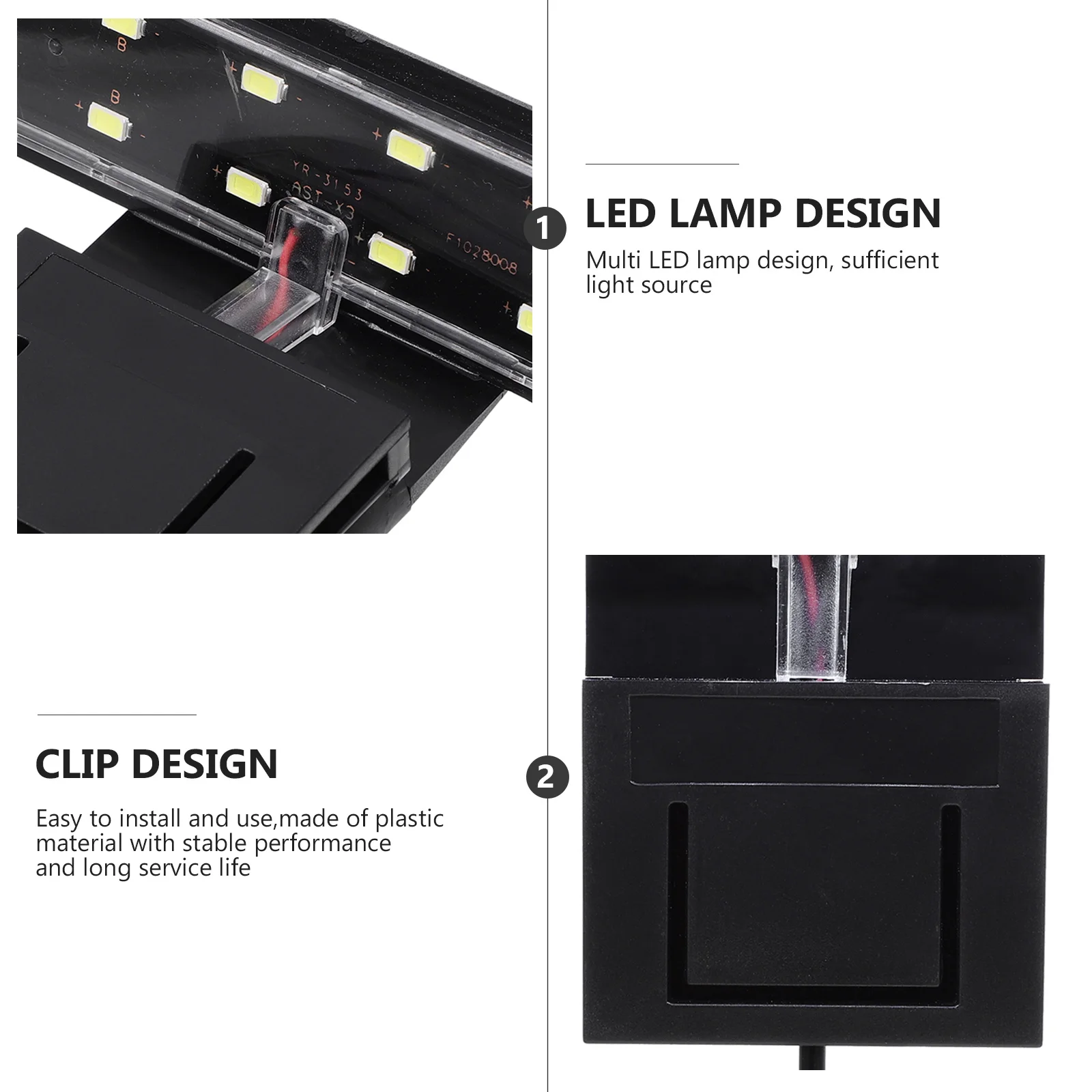 

Clip Type Aquarium LED Light Fish Tank Lamp Eu Plug High Color Rendering Easy Clean Long Service Life for Various Fish Tanks