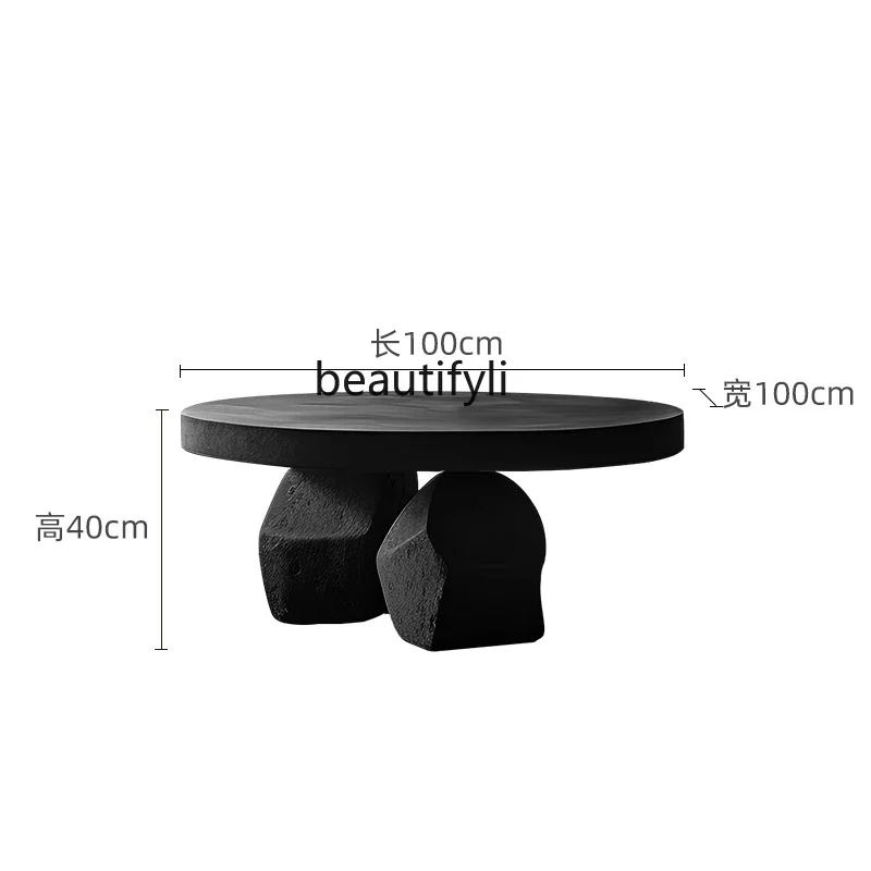 طاولة شاي من الخشب الصلب بتصميم كلاسيكي من Qiji B & B مصممة على الطراز الياباني بتصميم بسيط طاولة شاي فنية عالية الجودة طاولة شاي مستديرة #6