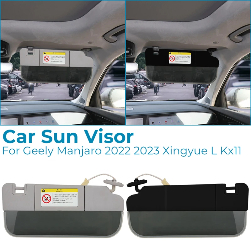 For Geely Manjaro 2022 2023 Xingyue L Kx11 Car Sunshade Sun Visor With Light Mirror Left Right Side Shadow Sunglasses Black Gray