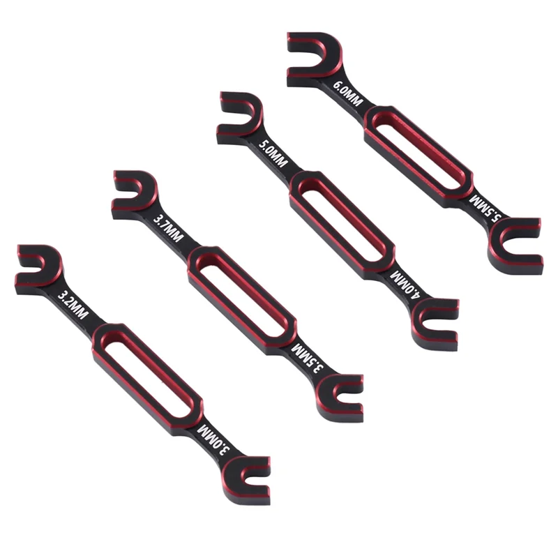 4Pcs Wrench 3-3.2 3.5-3.7 4-5 5.5-6mm Double End Universal Spanner Turnbuckle Wrench for RC Car Axial SCX10,1