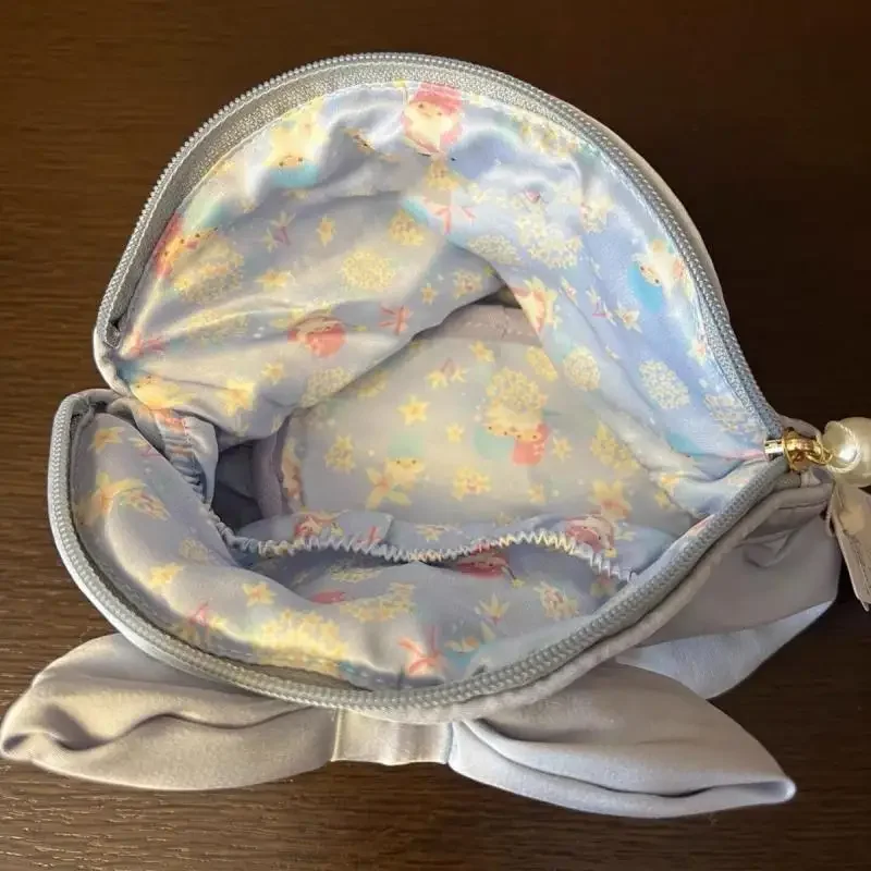 

Littletwinstars Makeup Bag Cute Cosmetic Bag Bow Girl's Heart Embroidery Storage Portable Large Capacity Clutch Bag