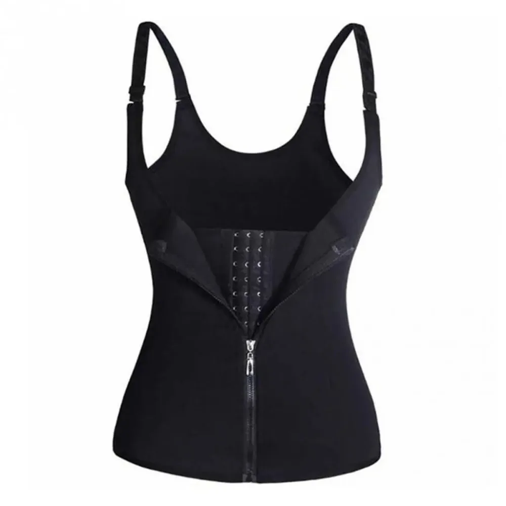 

3 Row Buckle Body Shapers Vest Sleeveless Zipper Waist Cinching Corset Beauty Body Slim Fit Women's Postpartum Panties