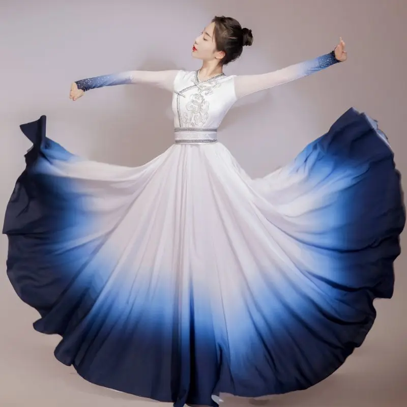 

Mongolian Grassland Style Dance Performance Dress Art Exam Practice Skirt