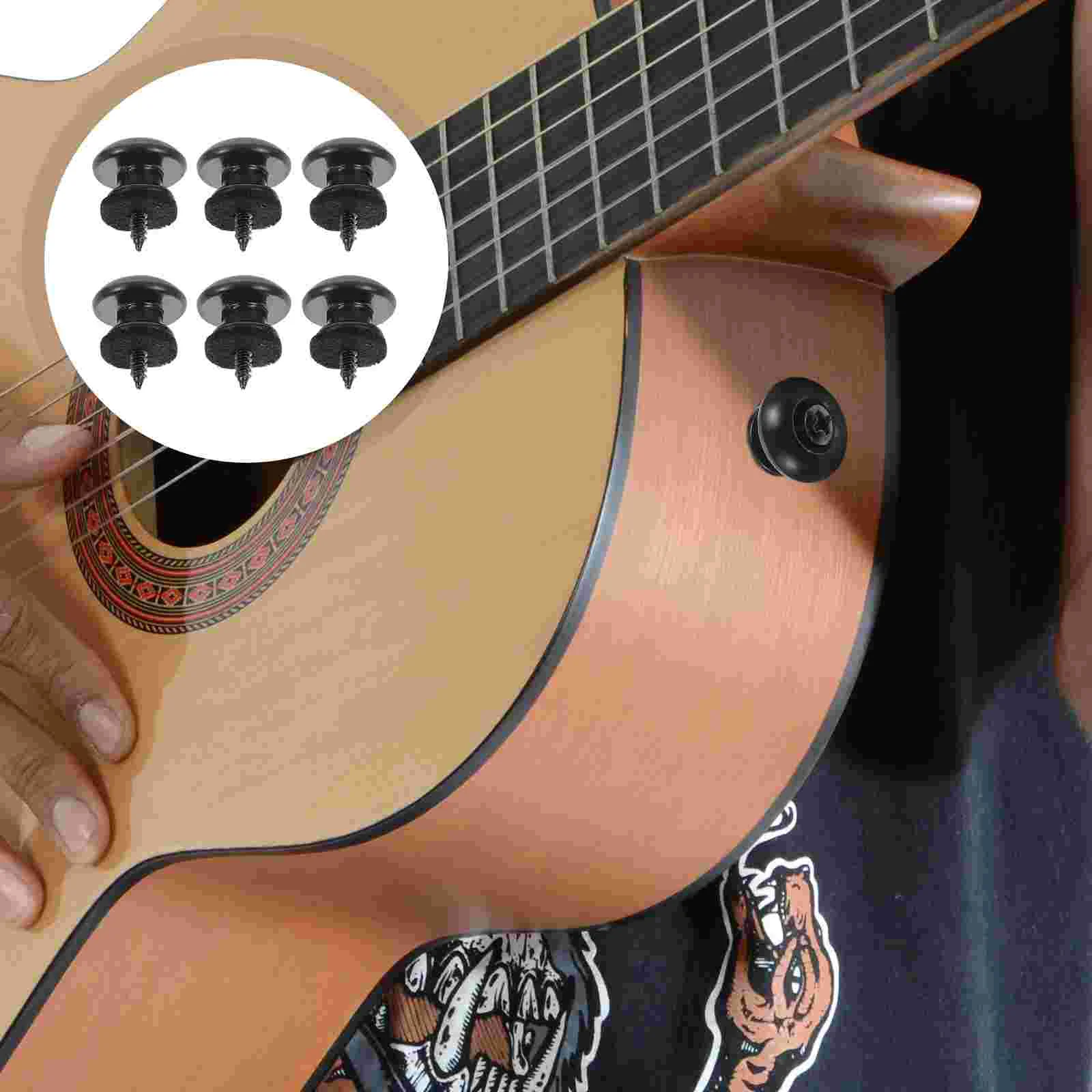 6 Pcs Guitar Strap Buckle Belt Mounting Fixators Ukulele Fixing Accessory Electric Iron Musical Instruments