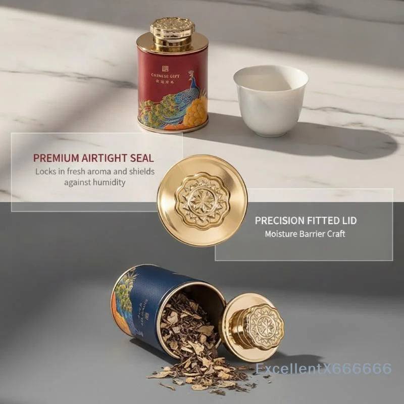 Mini Empty Tea Tin Can Household Green Black Tea Sealed Jar Storage Can Portable Home Small Tea Packaging Box Storage Jar