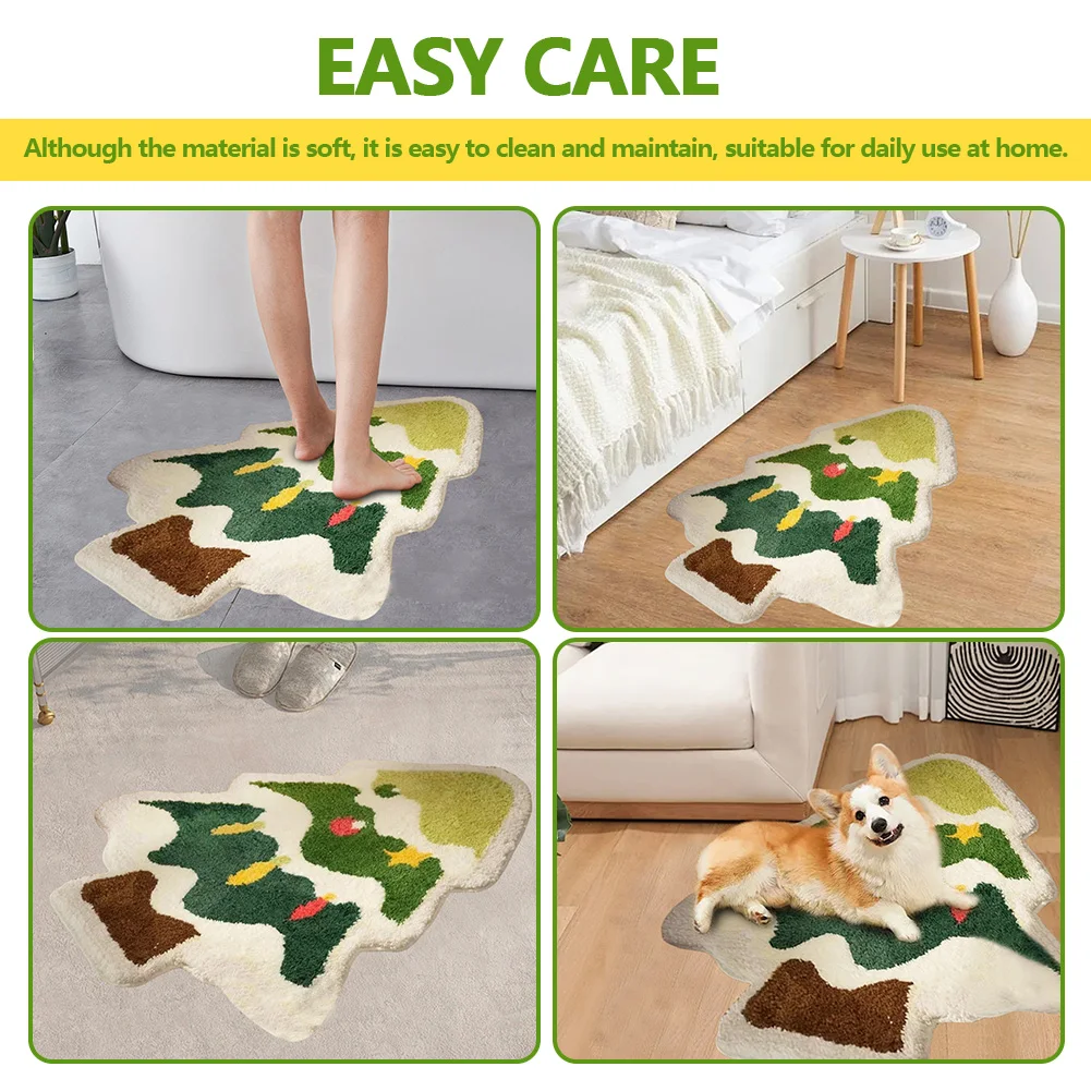 Christmas Bathroom Rugs Non Slip 23'' X15'' Kitchen Rug Absorbent Washable Outdoor Indoor Christmas Decorations