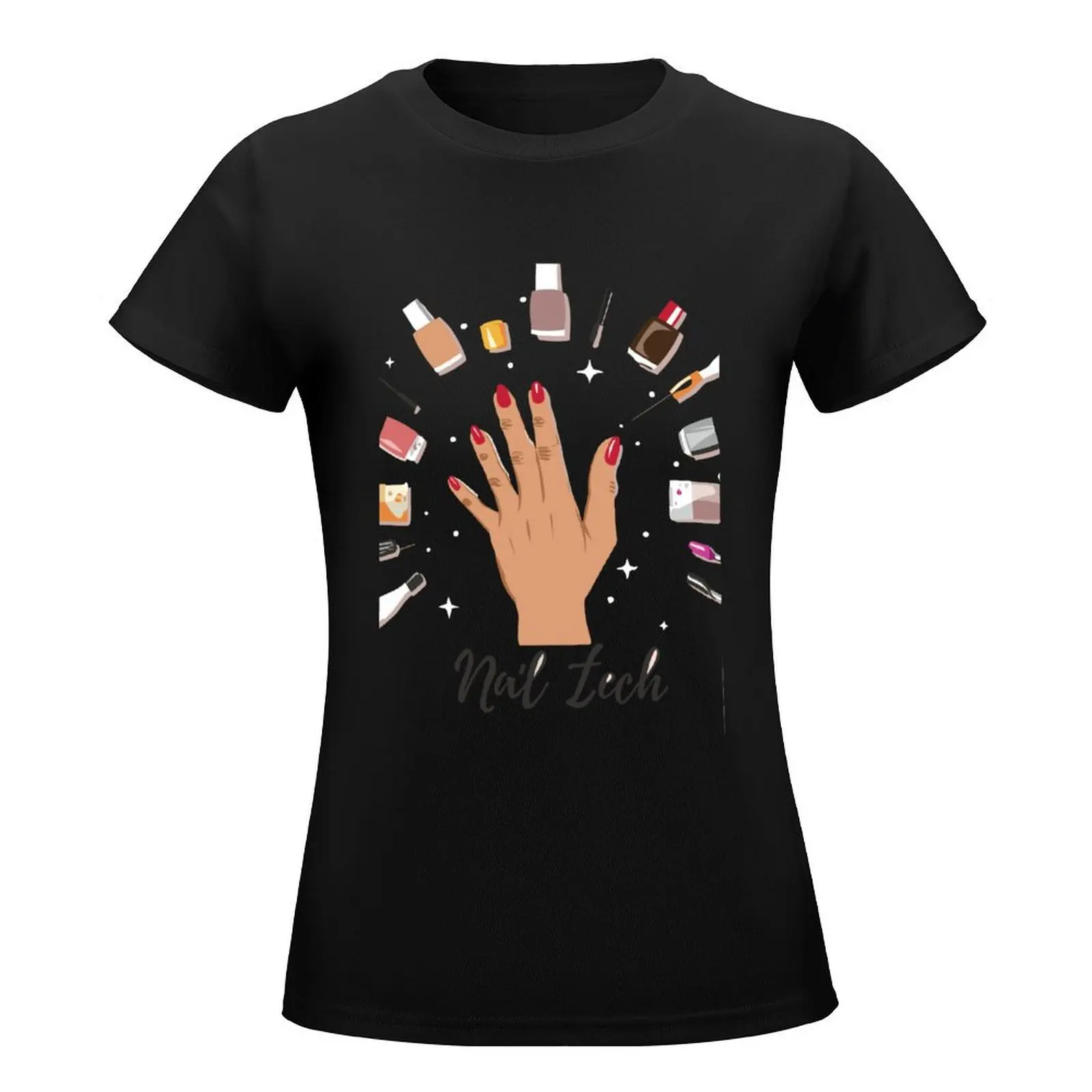 Nail tech and colorful nails T-Shirt tops summer tops customs Blouse summer clothes for Women