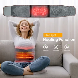 Electric Infrared Heating Belt Waist Massager Red Light Hot Compress Lumbar Back Support Brace Vibration Massage Pain Relief