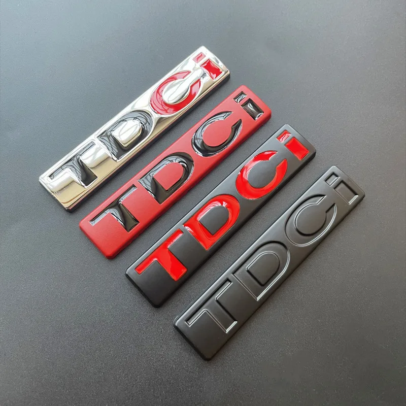 3D Metal Chrome Black Logo TDCI Emblem Car Fender Trunk Badge For Ford Fiesta Kuga Mondeo MK3 Focus MK2 TDCI Sticker Accessories