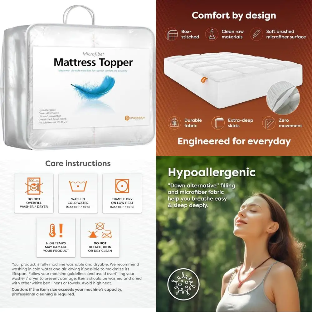 

Гипоаллергенный чехол для двуспального матраса - плюш, глубокий карман, верхняя часть подушки, 39x75