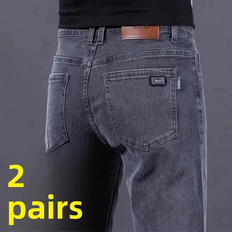 

Men's Casual Straight Leg Jeans Elastic Workwear Resistant to Dirt And Wear Spring Autumn Loose Fit Durable Cargo Pants