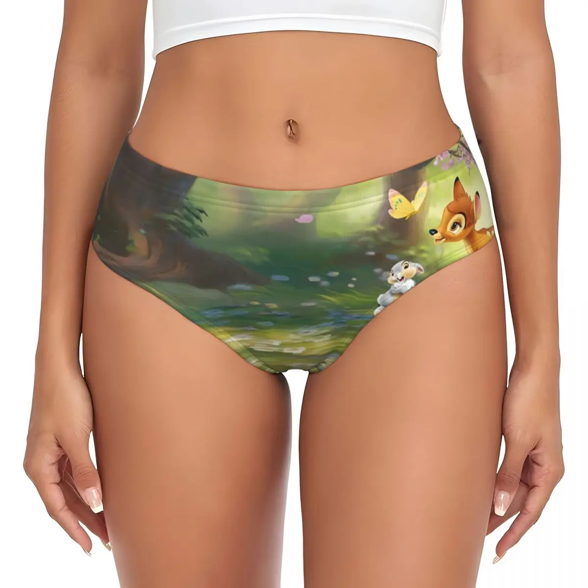 Intimo da donna personalizzato Bambi Fawn Cartoon Animes Mutandine Stretch Comic Briefs