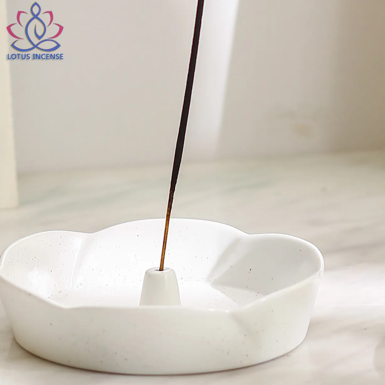 

Japanese Minimalist Ceramic Incense Burner Modern Circular Ceramic Incense Holder Home decor 5.5 inch for Stick Incense