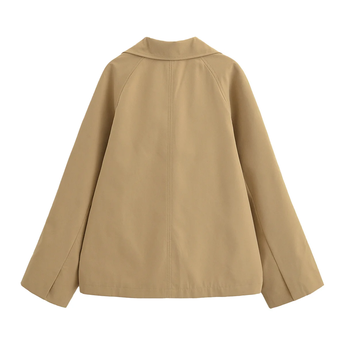 KONDALA Khaki Fall England Women Solid Windbreak Loose Single Breasted Cape Style Coat Fashion 2025 Streetwear Casual Wind Coat