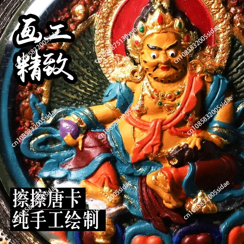 قلادة ثانغكا مرسومة يدويًا على الوجهين من الفضة الإسترليني قلادة زكي رمغاو صندوق إله الثروة Wuye