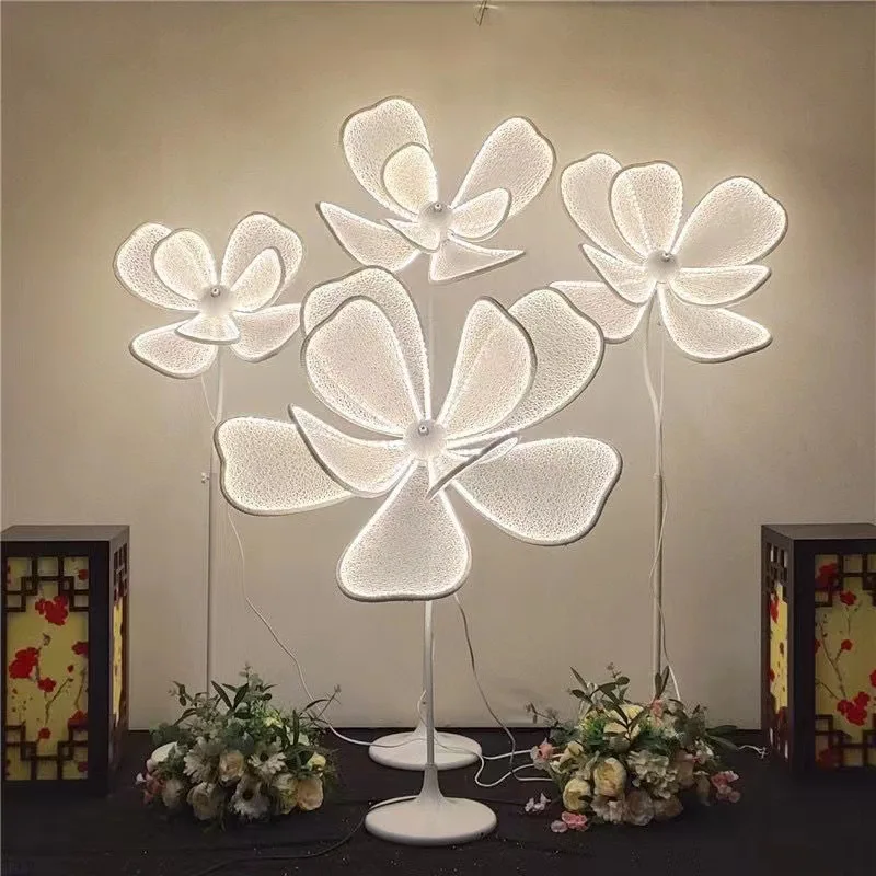 Wedding Decoration Luminous Flower Lamp LED White Lace flower decor Wedding Road Lead Birthday Party Event Stage Decorations