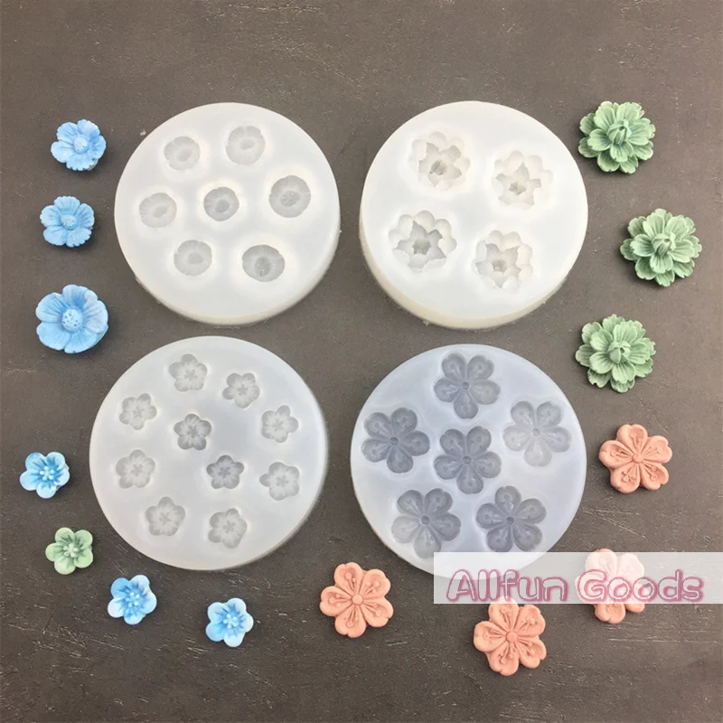 1Pc Mini Cherry Blossom Peach Blossom Silicone Mold DIY Mousse Cake Fondant Baking Tool Gypsum Glue Resin Clay Decoration Mold