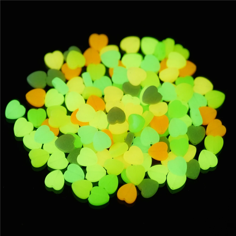 50pcs/Lot Heart Stars Luminous Acrylic Spacer Beads For DIY Bracelet Necklace Making Findings Supplies Accessories Craft