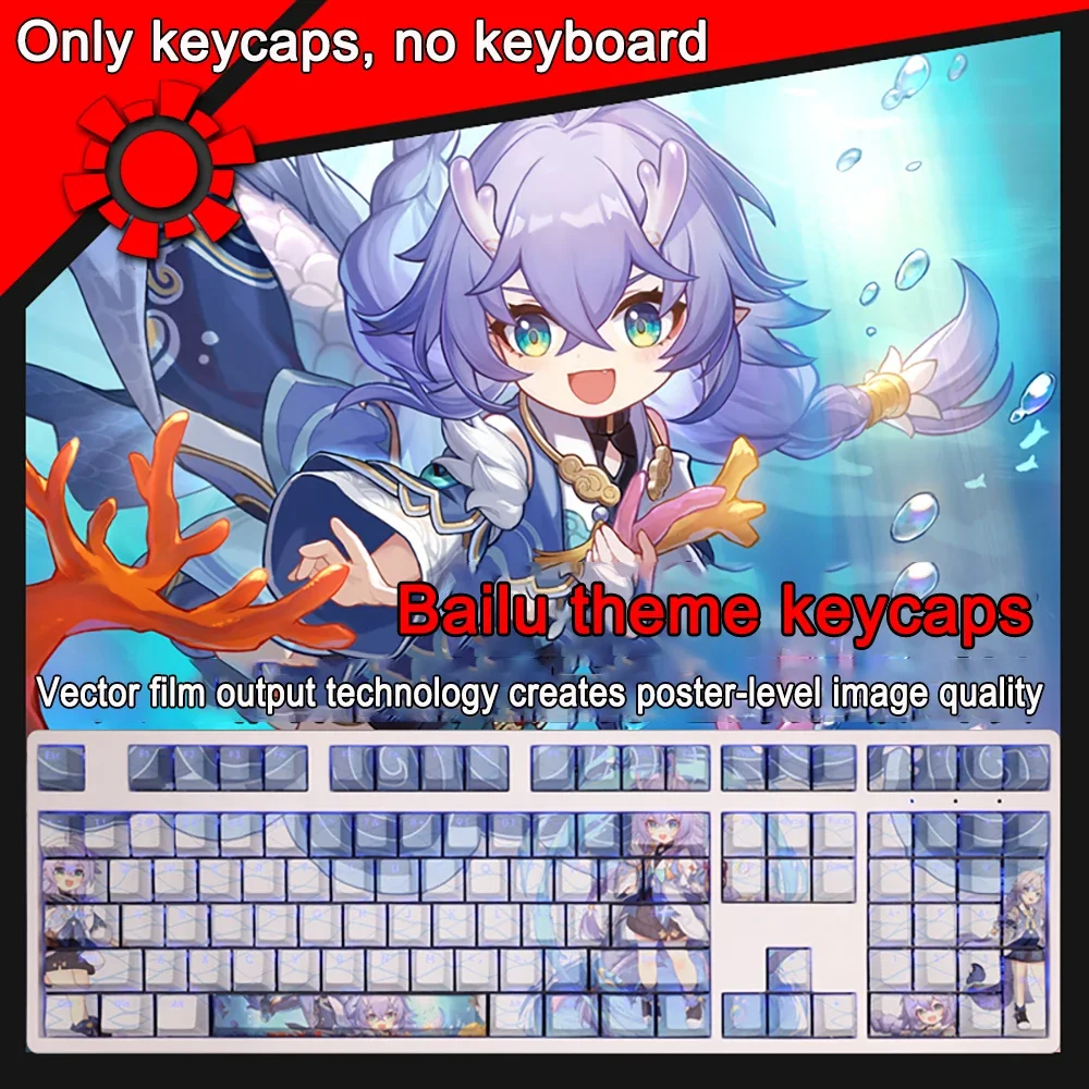 108 Tasten für Honkai Impact Keycap Bronya Zaychik PBT Subbed Cherry Hintergrundbeleuchtete Tastenkappen Anime-Tastenkappen für ANSI 61 87 104 108 Layout – Detail 7