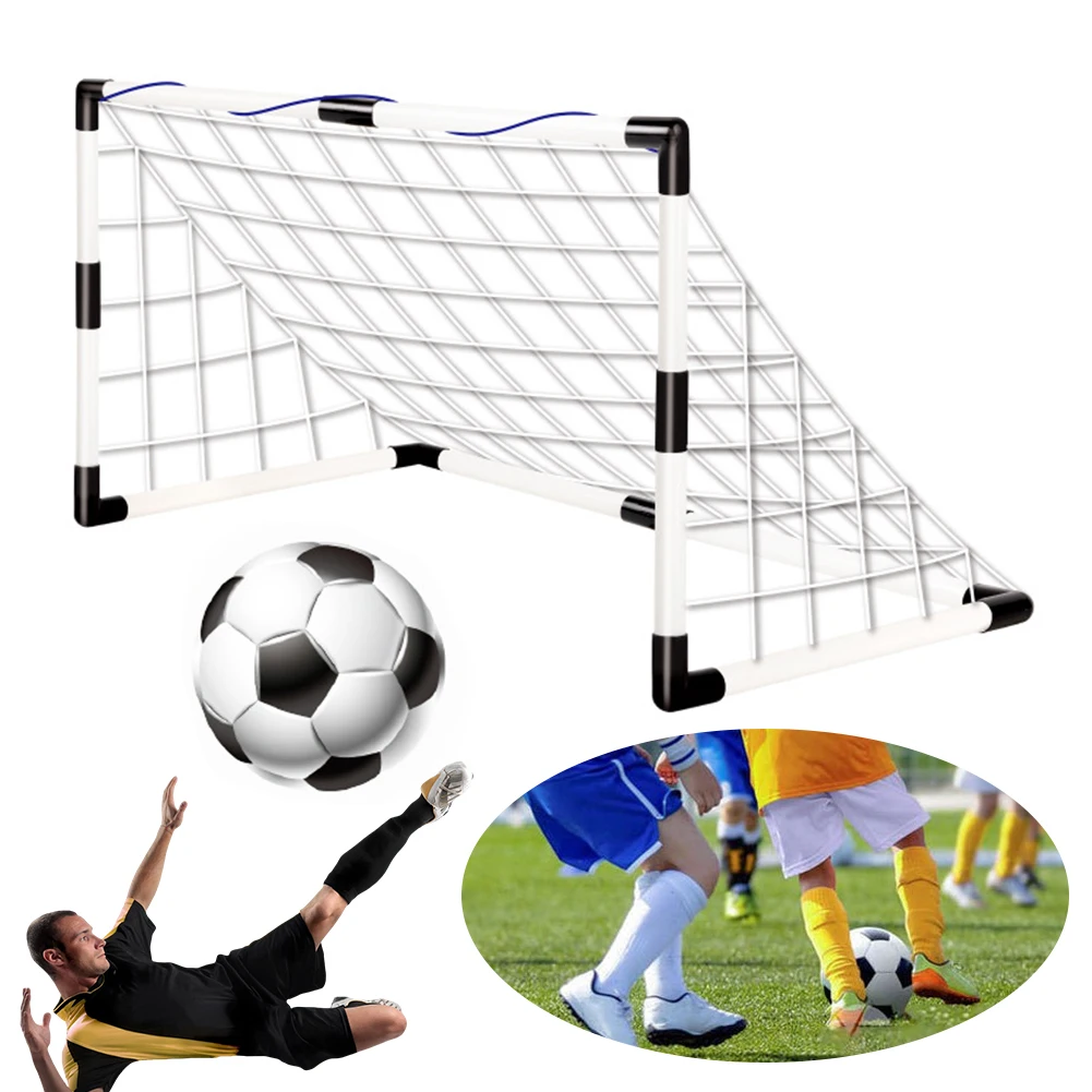 Folding Soccer Goal with Pump & Ball Foldable Football Goal Post PVC Portable Soccer Goal for Indoor Outdoor Football Training