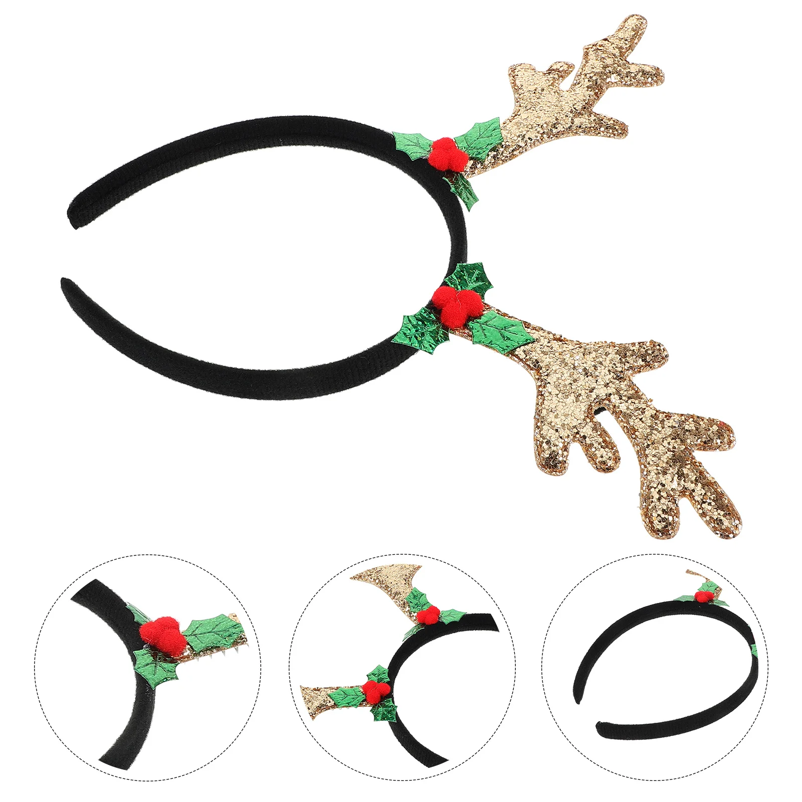 

Christmas Antler Headband Reindeer Hair Hoop for Girls Holiday Party Favors Fun Festival Accessory Women Men Couples Matching