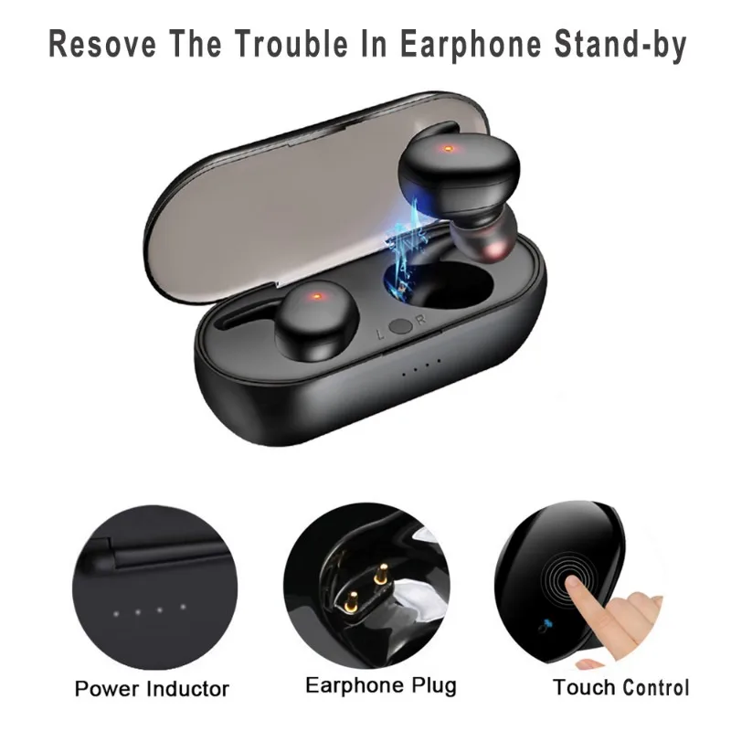 

Y30 TWS Wireless Earphone Blutooth Headset HiFi Sound Stereo Sport Bluetooth Headphone Earbuds w/ Mic Headset For iPhone Android