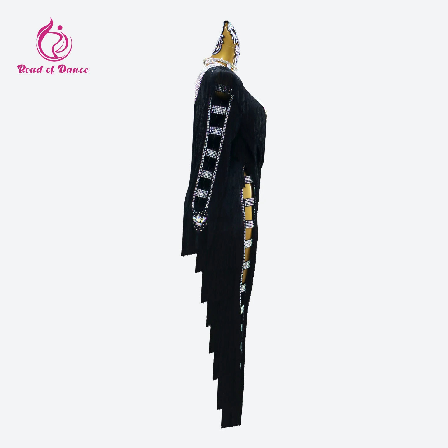 Costume de danse latine pour femmes, tenue de sport sur scène, vêtements de compétition pour filles, robe longue, nouvelle soirée, pantalon de bal Midi, 2025