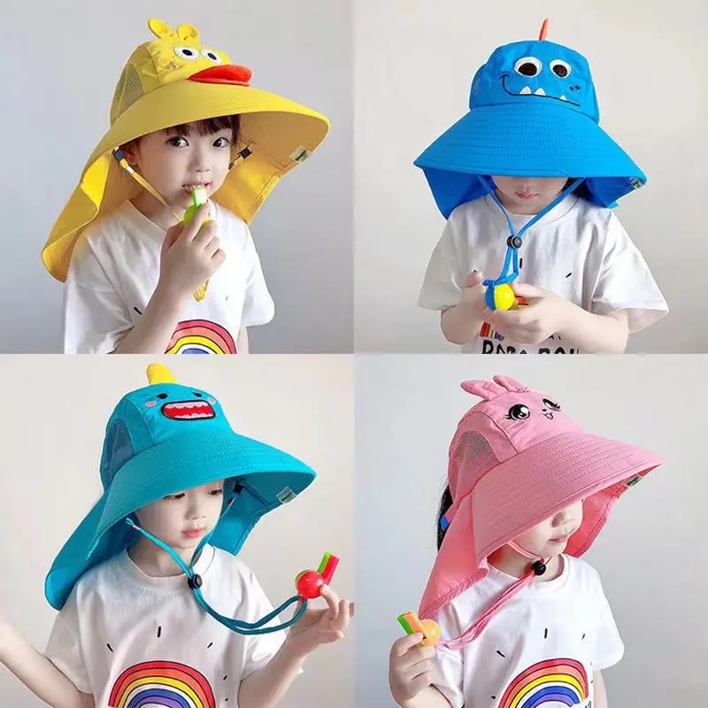 Kid Hat Summer Cap Sun Children UV Protection Boys Girls Sun Caps Going Out Beach Large Brim Fisherman kindergarten M9