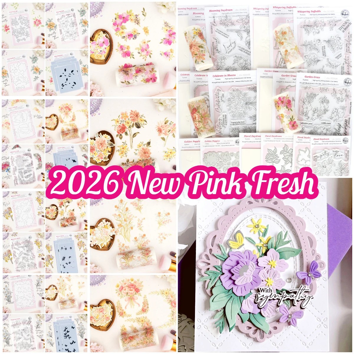 New Garden Grace Celebrate In Blooms Metal Cutting Dies Stamps Stencil Scrapbook Diary Decoration Template DIY Greeting Card