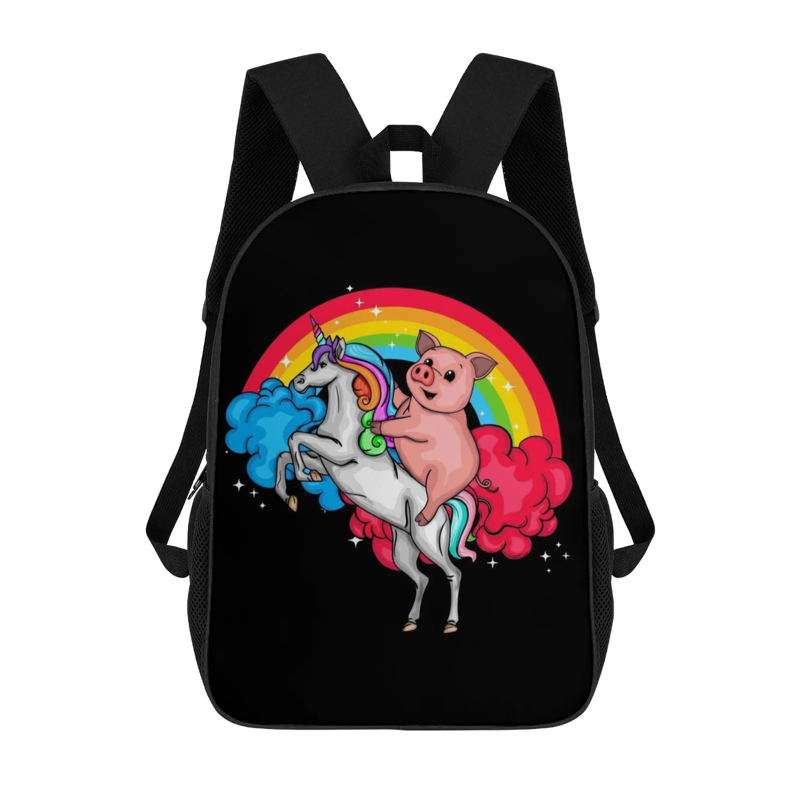 

Unicorn Rainbow Pig Gift Sac A Dos Printed Zipper Backpack Book Bag Back To School 17 Inch School Backpack Bag