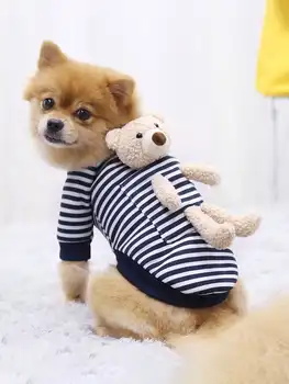 Pocket Bear Striped Dog Sweatshirt 1