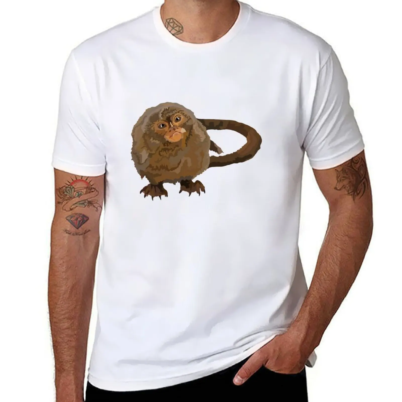 

P is for Pygmy Marmoset T-Shirt t shirt man designer cotton t shirts high quality T-Shirt