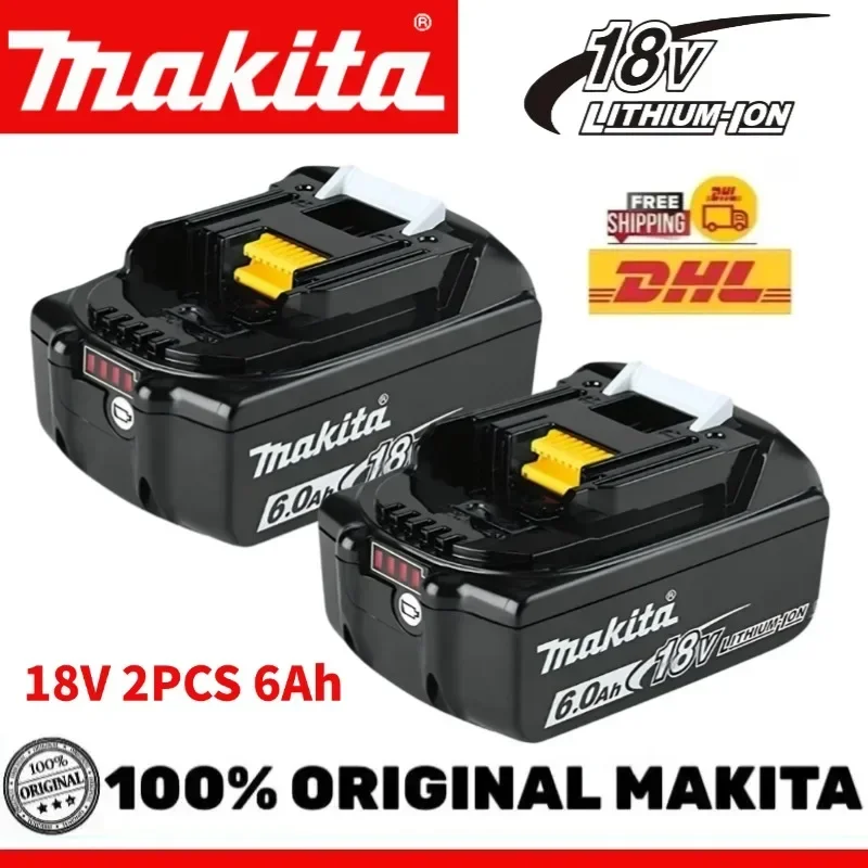 

100% Original 18V Battery Makita 6Ah 6000mAh for Makita BL1830B BL1850B BL1850 BL1840 BL1860 BL1815 Replacement Lithium Battery