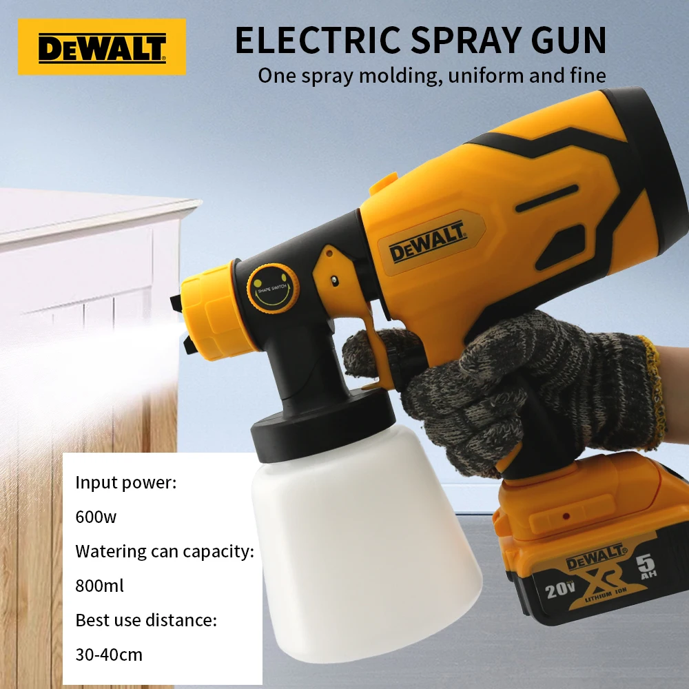 DEWALT Battery Electric Spray Gun 800ml Allows Furniture To Be Painted Quickly And Evenly With Convenient Automatic Spray Tools