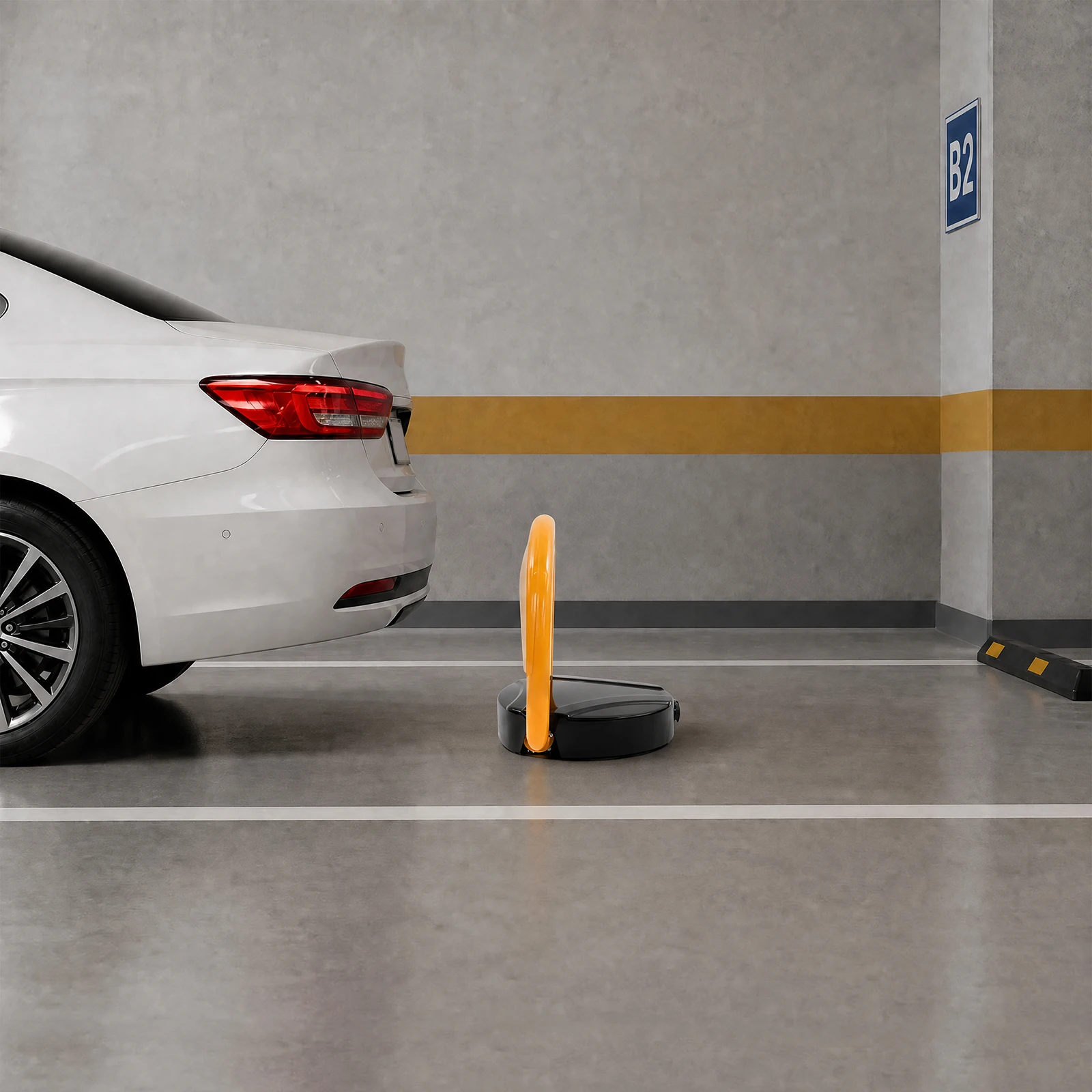 Remote Control Parking Lock, Garage Parking Aid, 65.6ft Remote Range, IP67 Waterproof, -13°F to 131°F, Anti-Occupation Reflective Stripe for Private Parking