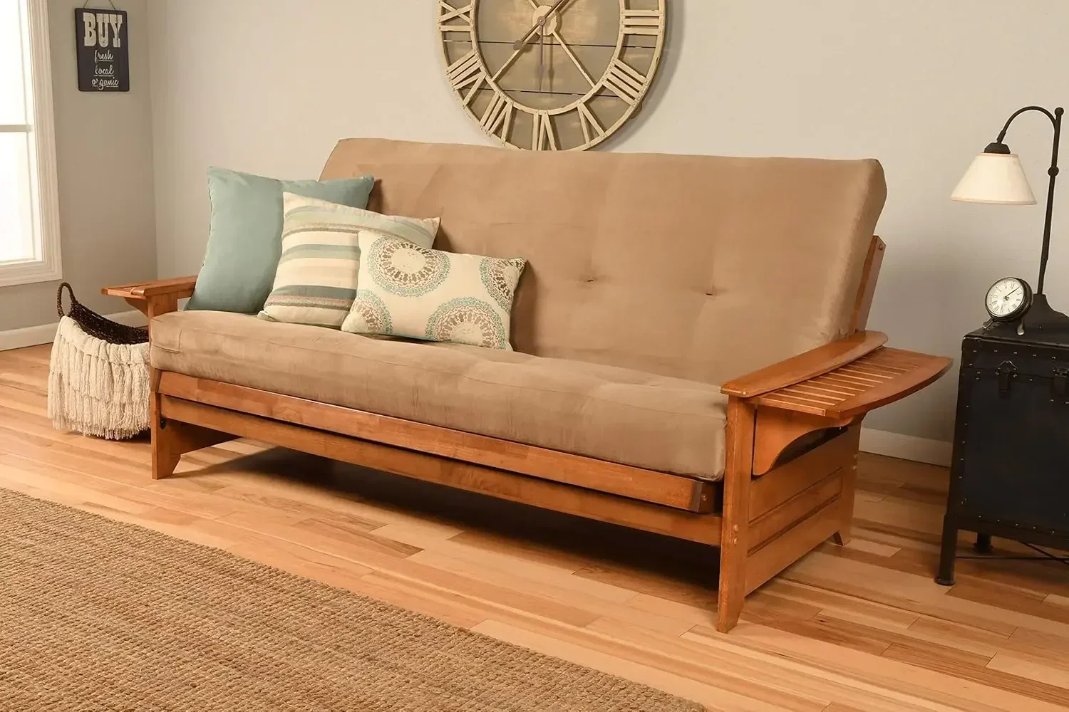 

Phoenix Futon in Barbados Finish, Full, Suede Peat