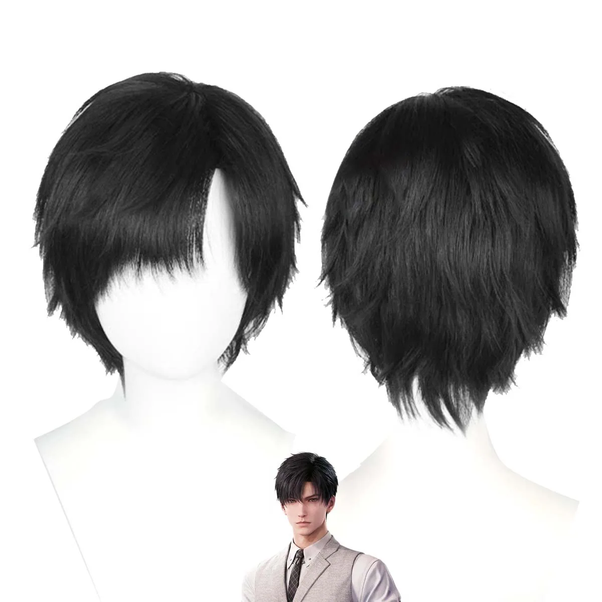 Peruka Cosplay Męska Gra Miłość i Głębokie Przestrzenie Rafayel Zayne Xavier Sylus Caleb