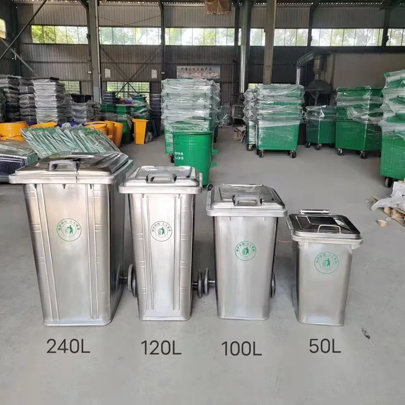 240L stainless steel trash can large 120 marine metal trailer nut shell box outdoor 240 liters can spot